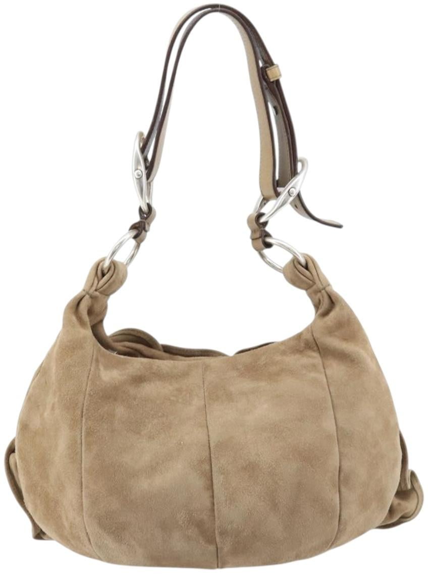 Saint Laurent Saint Laurent Vintage Shoulder Bag Suede Beige