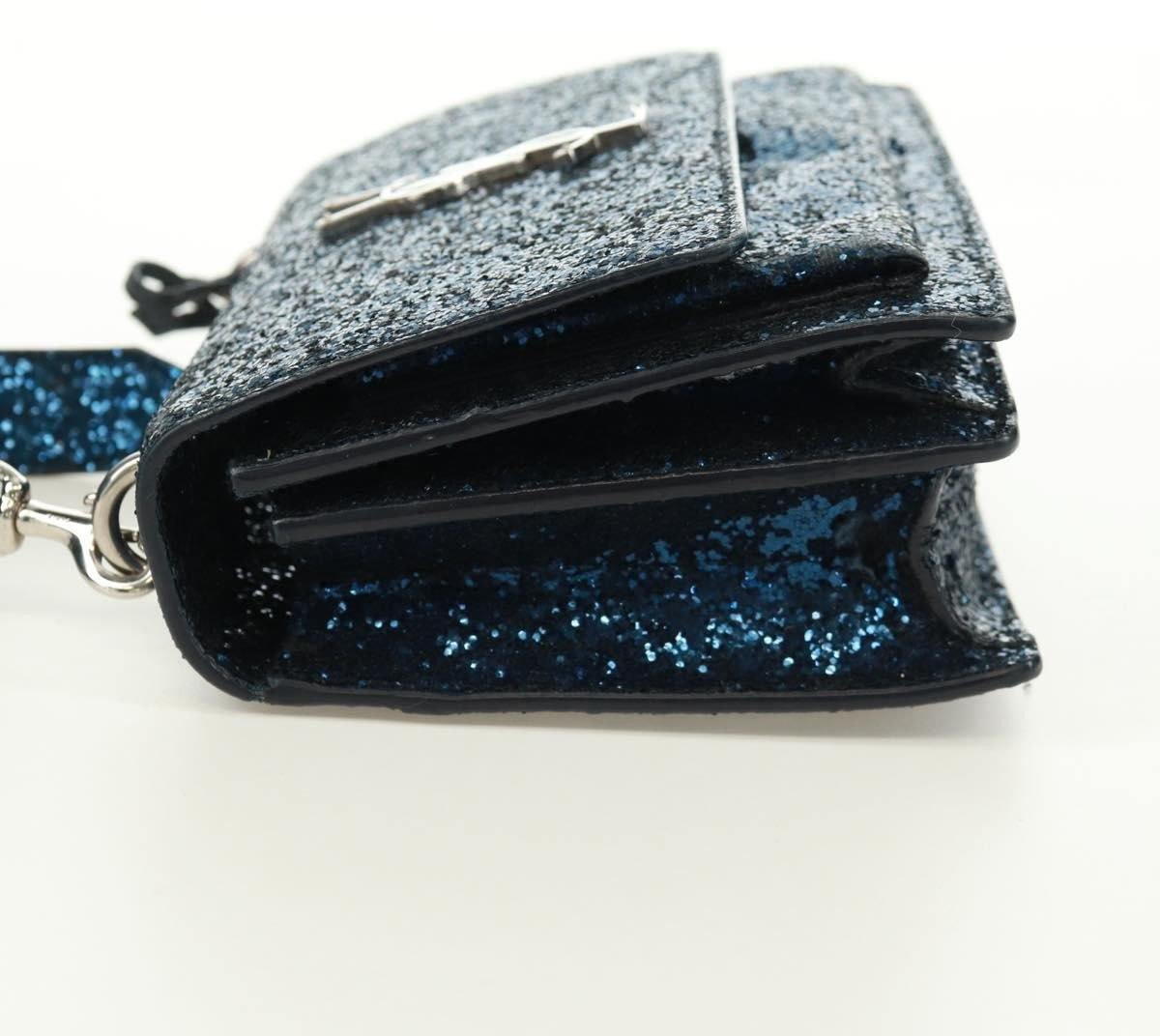 Saint Laurent Saint Laurent Sunset Satchel Glitter Small Blauw