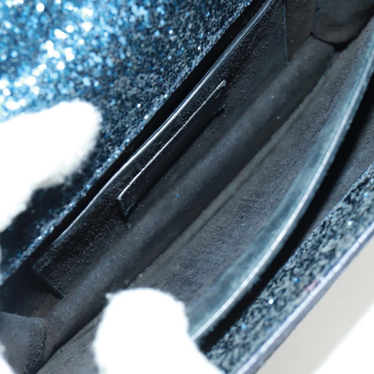 Saint Laurent Saint Laurent Sunset Satchel Glitter Small Blauw