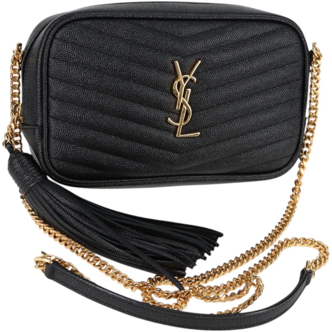 Saint Laurent Saint Laurent Lou Camera Bag Leather Mini Zwart