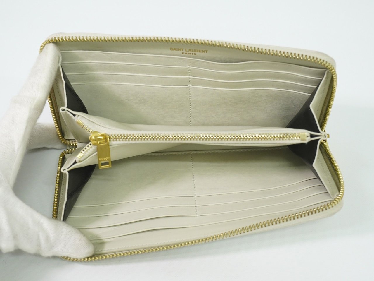 Saint Laurent Saint Laurent Tiny Monogram Zip Around Wallet Leather Long Divers