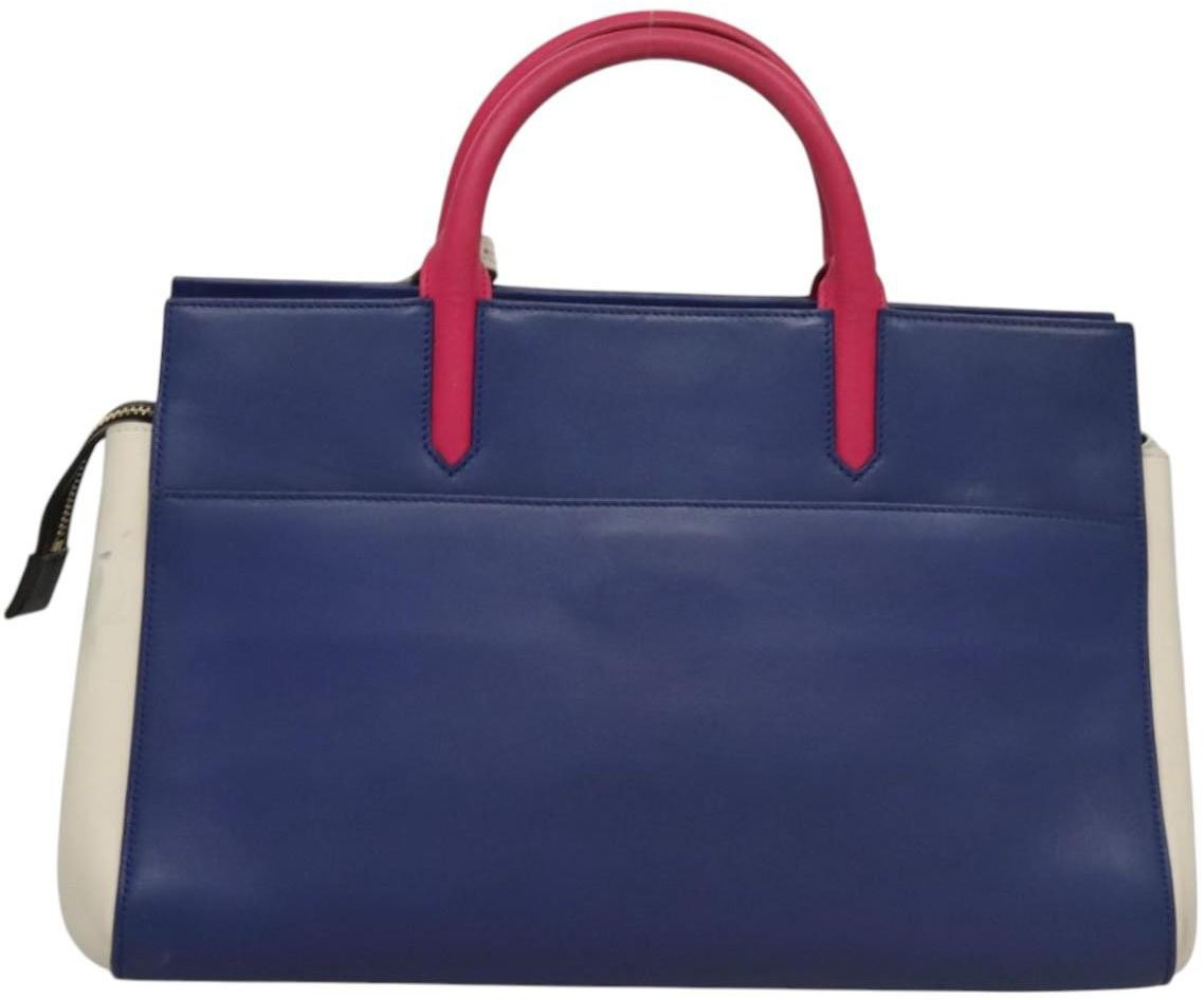 Saint Laurent Saint Laurent Multicolor Rive Gauche Cabas Leather Small Blauw