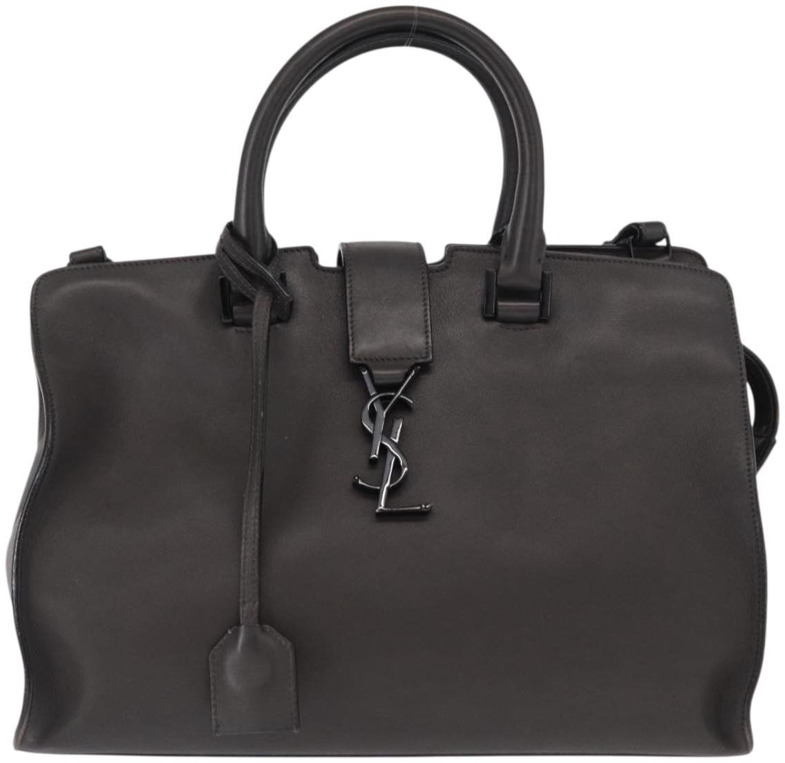 Saint Laurent Saint Laurent Monogram Cabas Leather Medium Grijs