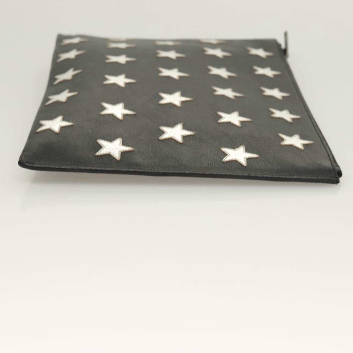 Saint Laurent Saint Laurent Stars Zip Pouch Leather Medium Zwart