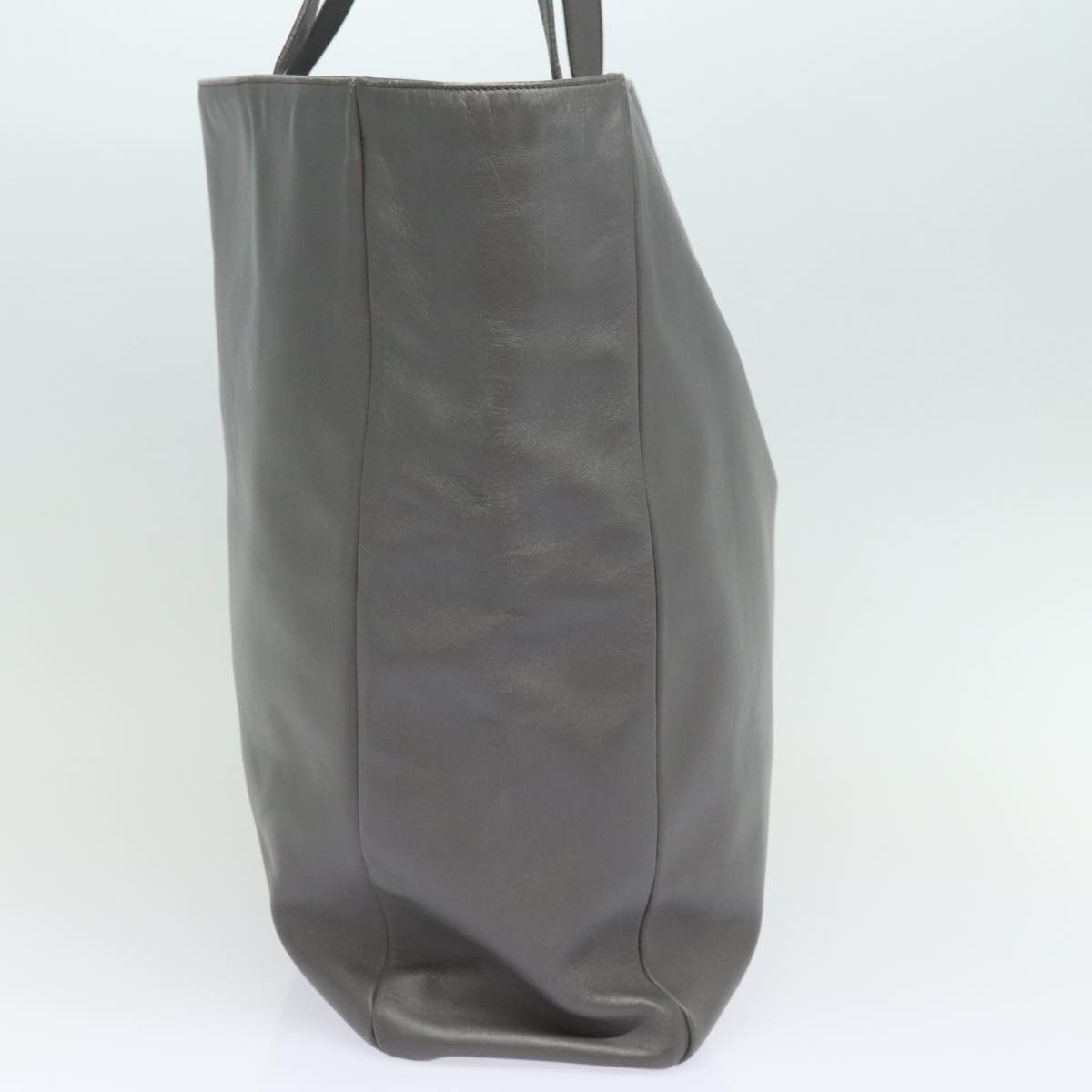 Saint Laurent Reversible North South Shopper Tote Leather Small Grijs