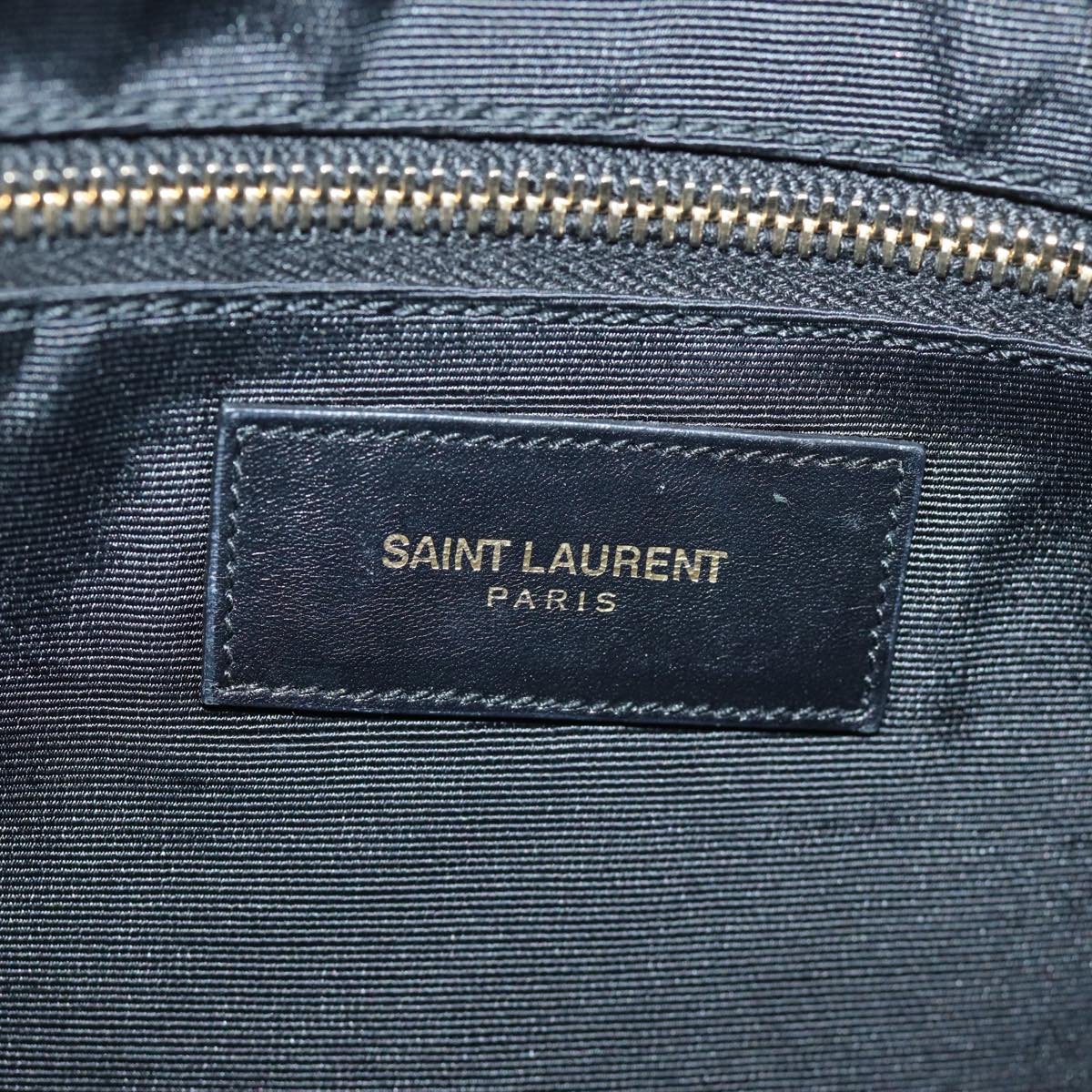 Saint Laurent Reversible North South Shopper Tote Leather Small Grijs