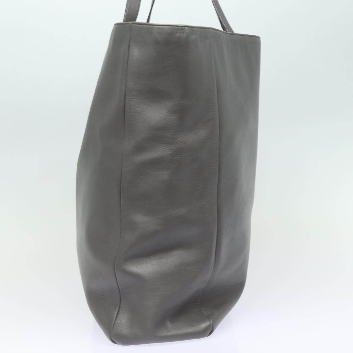 Saint Laurent Reversible North South Shopper Tote Leather Small Grijs