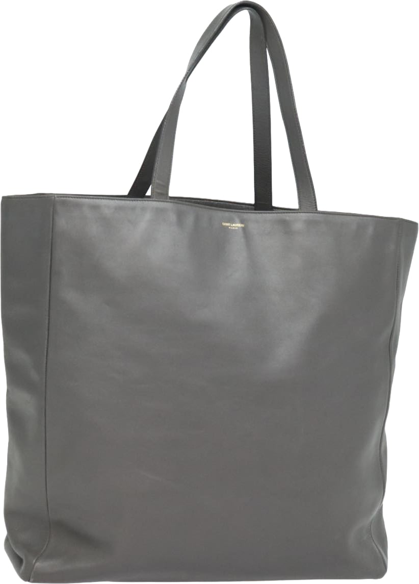 Saint Laurent Reversible North South Shopper Tote Leather Small Grijs