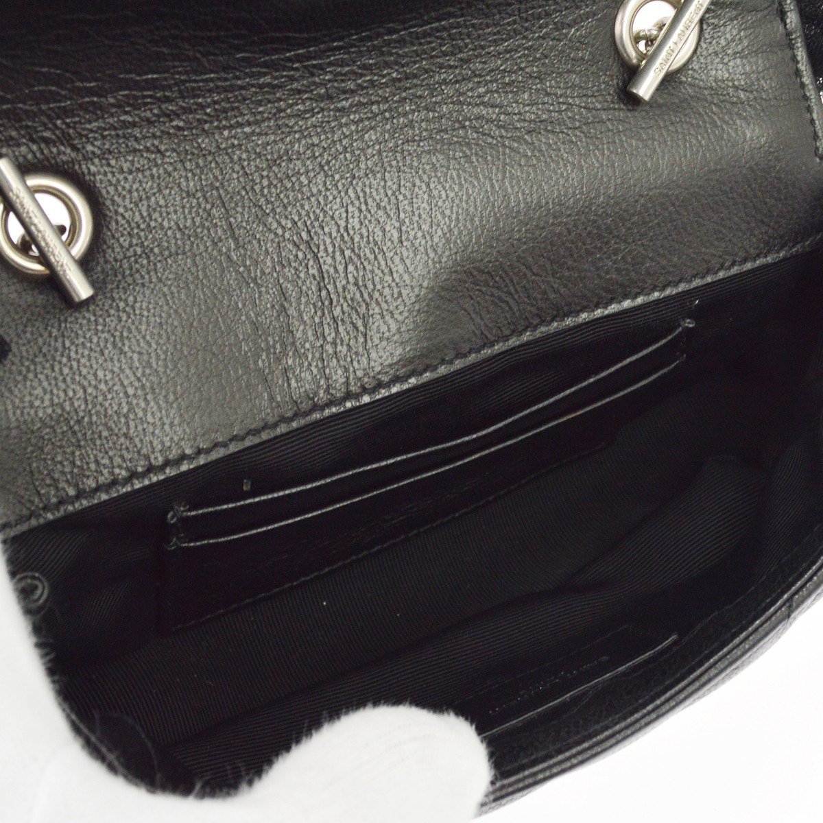 Saint Laurent Chain Shoulder Bag Leather Small Zwart