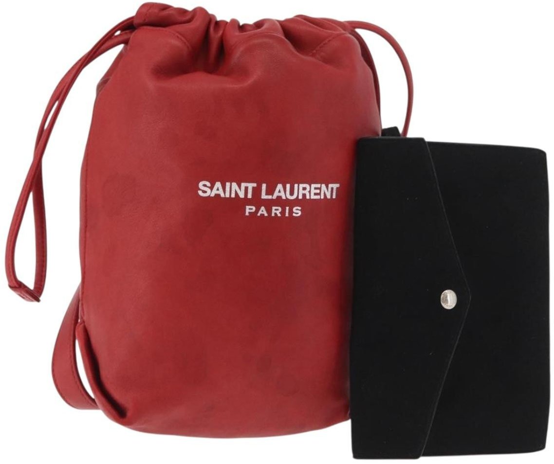 Saint Laurent Teddy Bucket Leather Small Rood