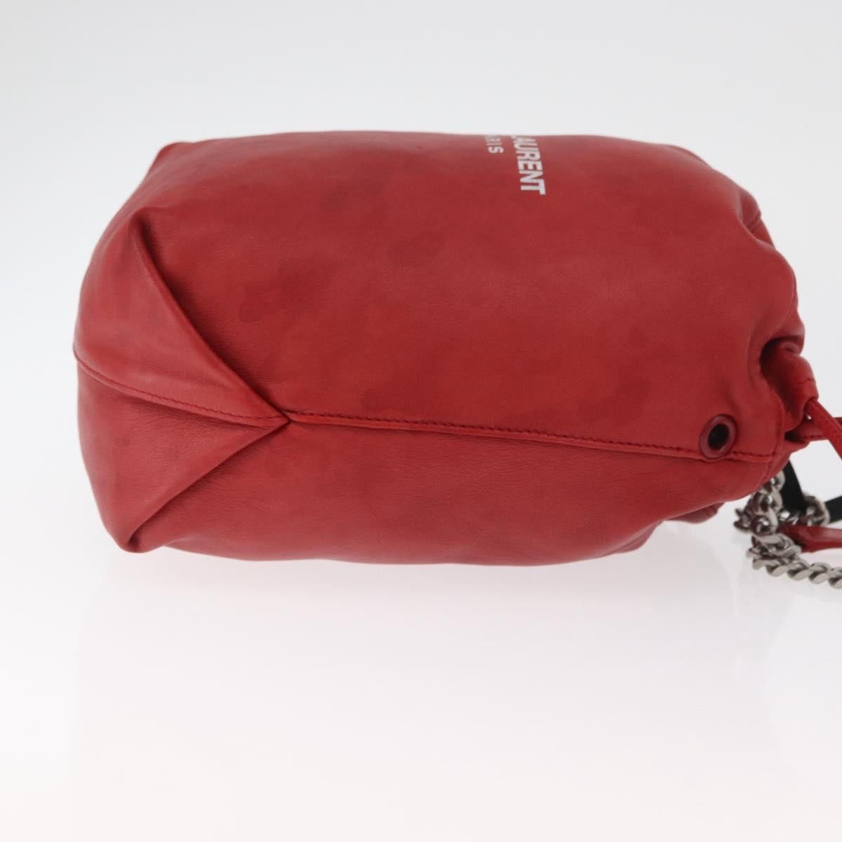 Saint Laurent Teddy Bucket Leather Small Rood