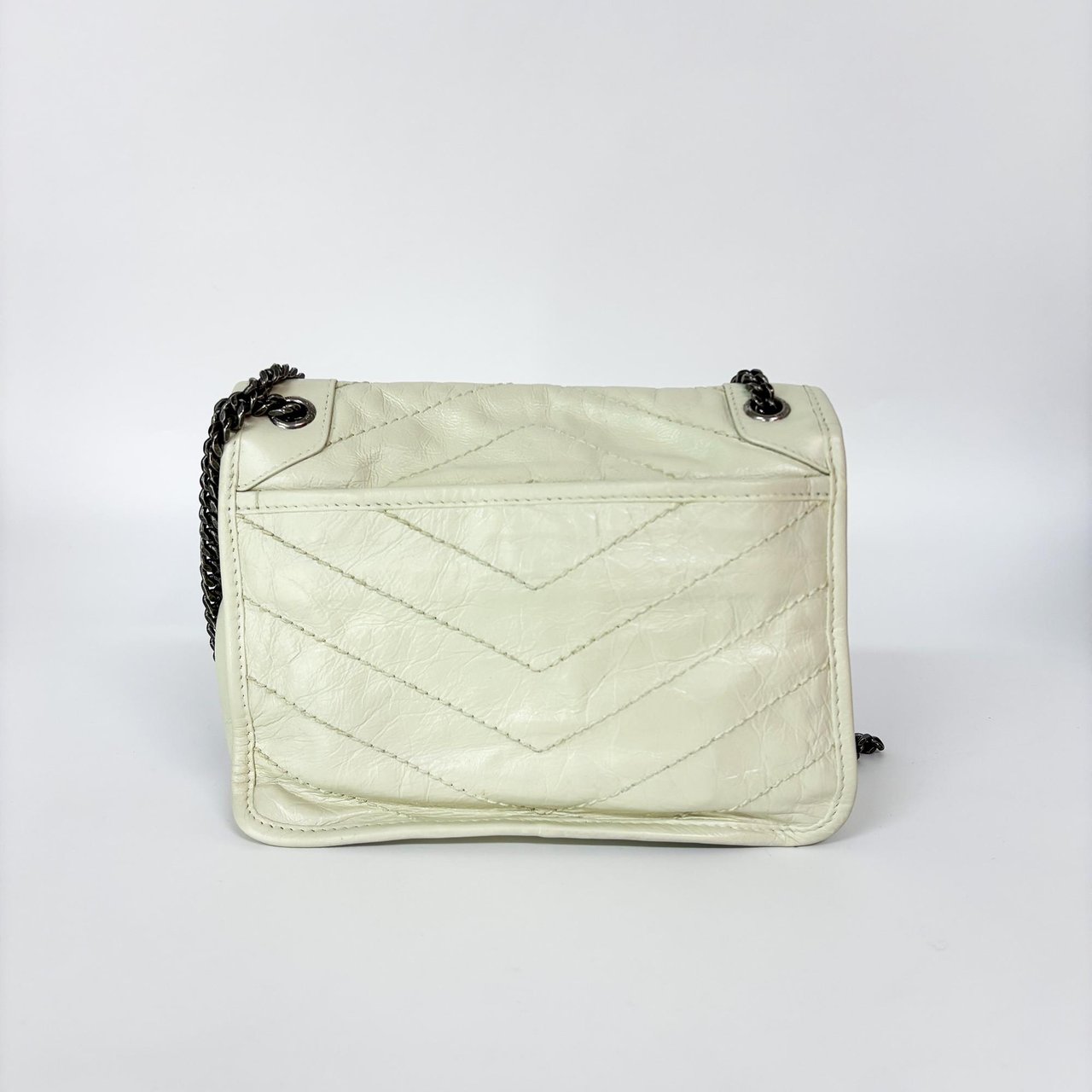 Saint Laurent Niki Flap Shoulder Bag Leather Wit