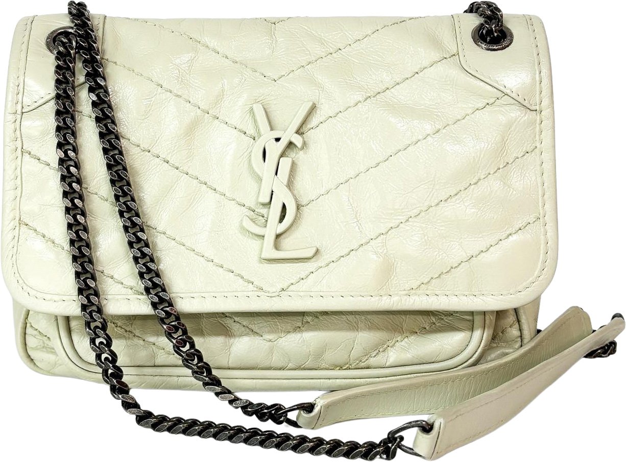 Saint Laurent Niki Flap Shoulder Bag Leather Wit