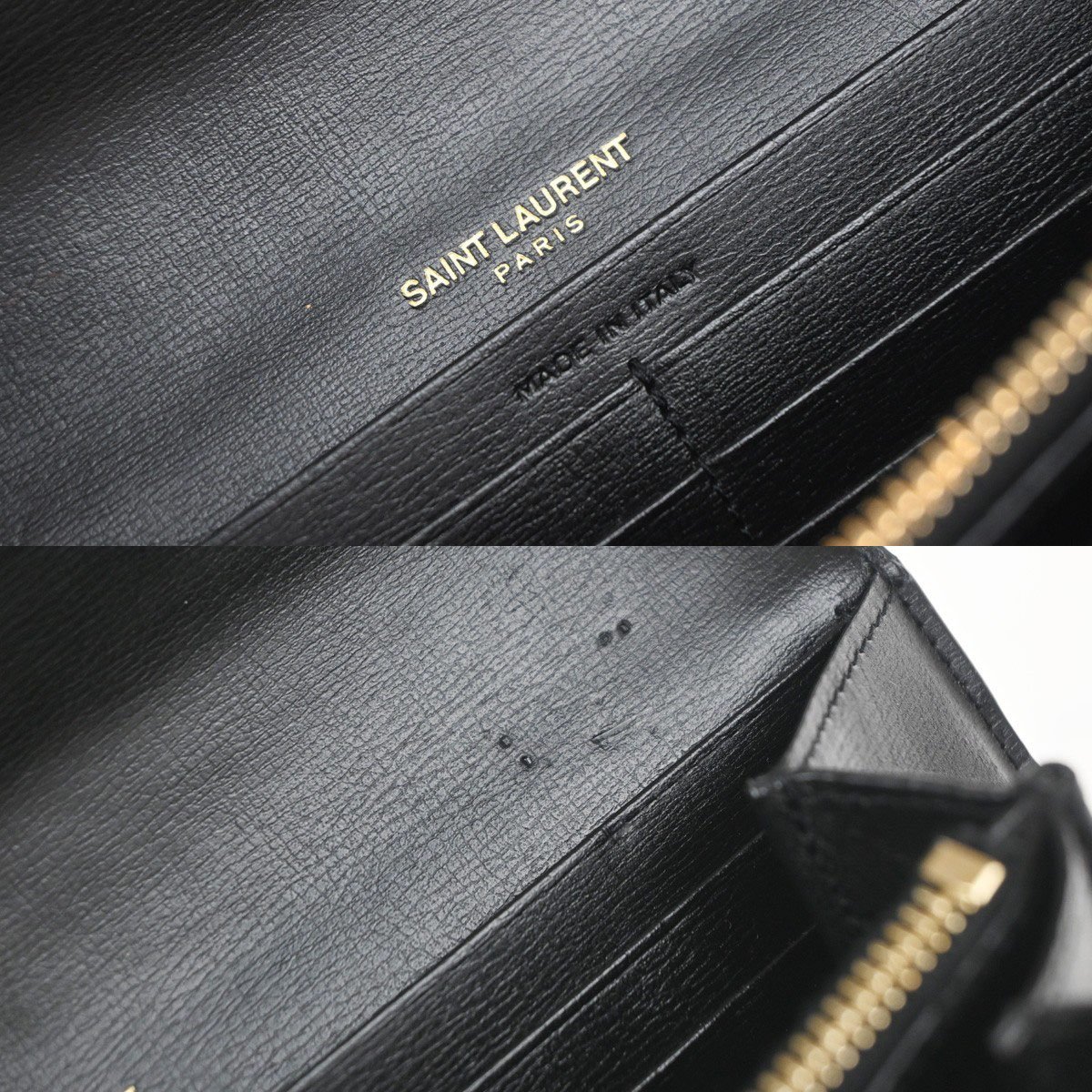 Saint Laurent Saint Laurent Bellechasse Flap Wallet Leather Zwart