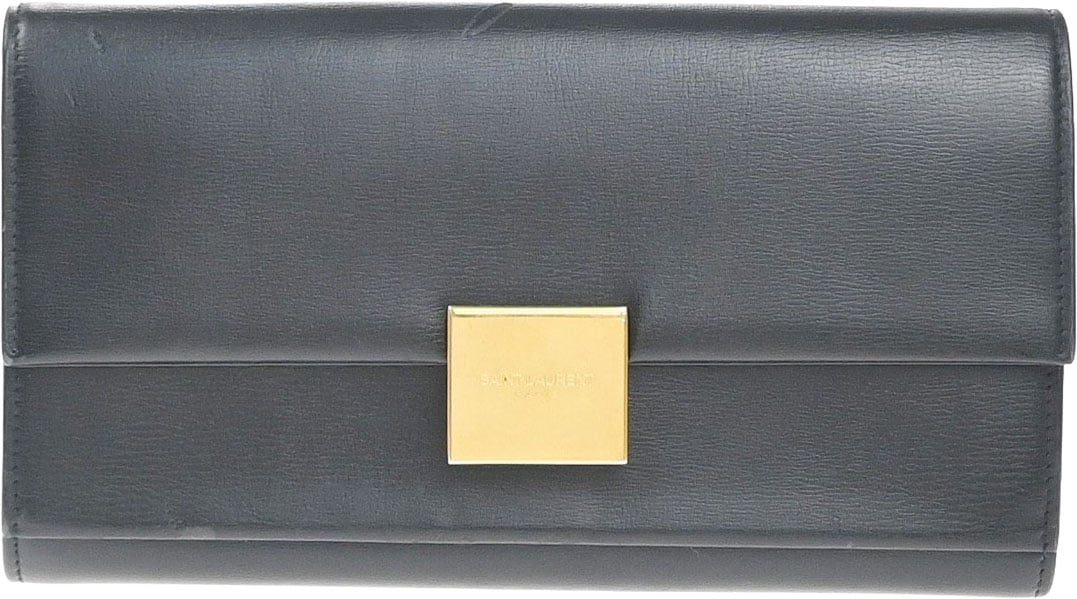 Saint Laurent Saint Laurent Bellechasse Flap Wallet Leather Zwart
