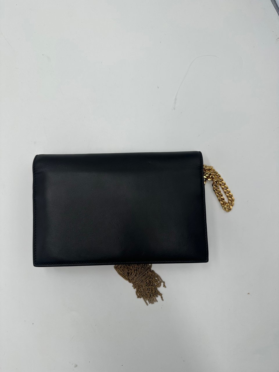 Saint Laurent Saint Laurent Kate 99 Tassel Flap Bag Leather Medium Zwart