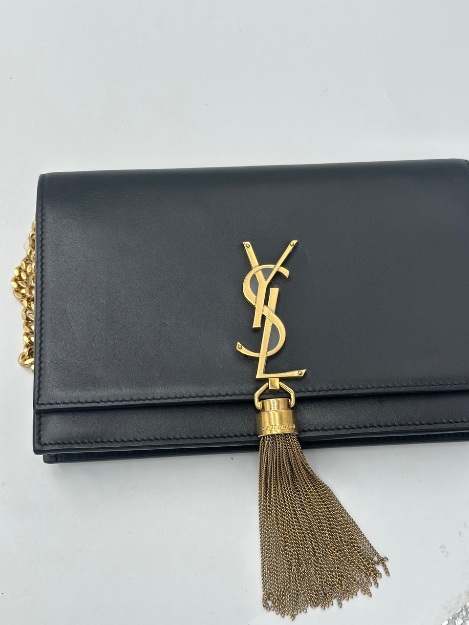 Saint Laurent Saint Laurent Kate 99 Tassel Flap Bag Leather Medium Zwart