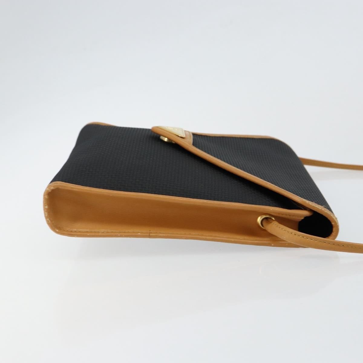 Saint Laurent Saint Laurent Vintage Flap Crossbody Bag Coated Canvas with Leather Zwart