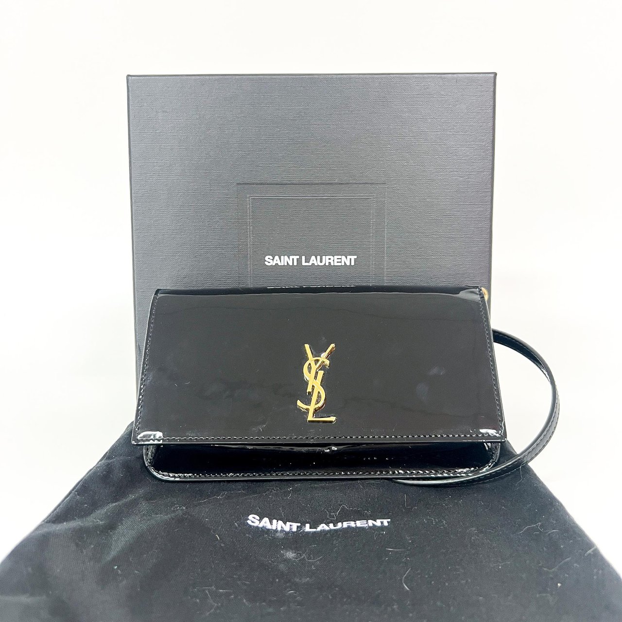 Saint Laurent Saint Laurent Kate 99 Flap Bag Leather Medium Zwart
