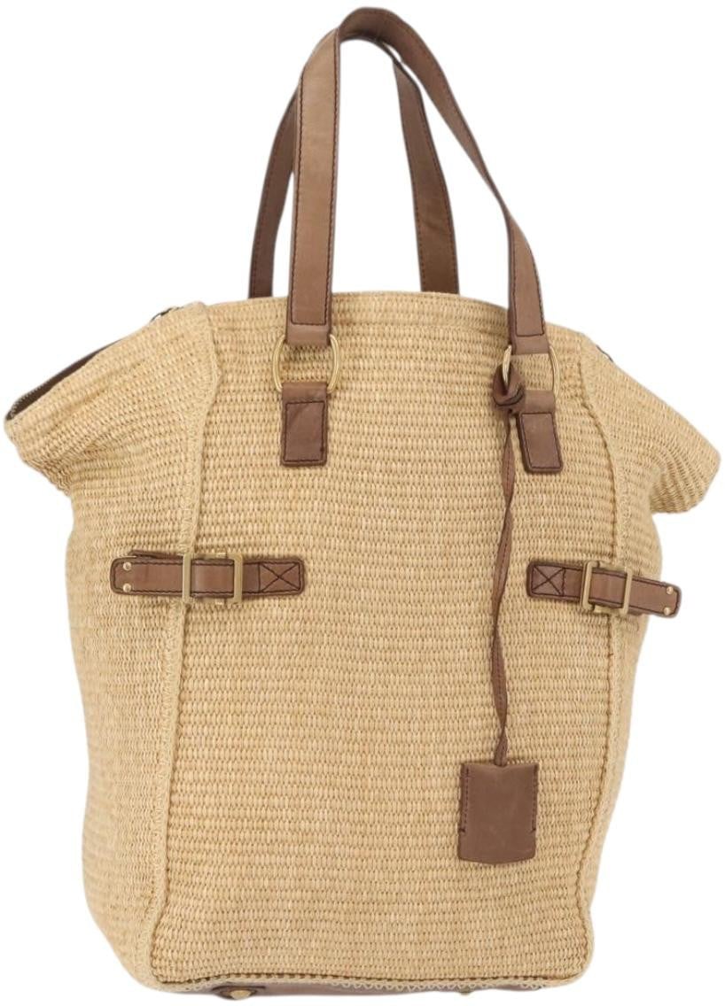 Saint Laurent Saint Laurent Downtown Tote Raffia Large Beige