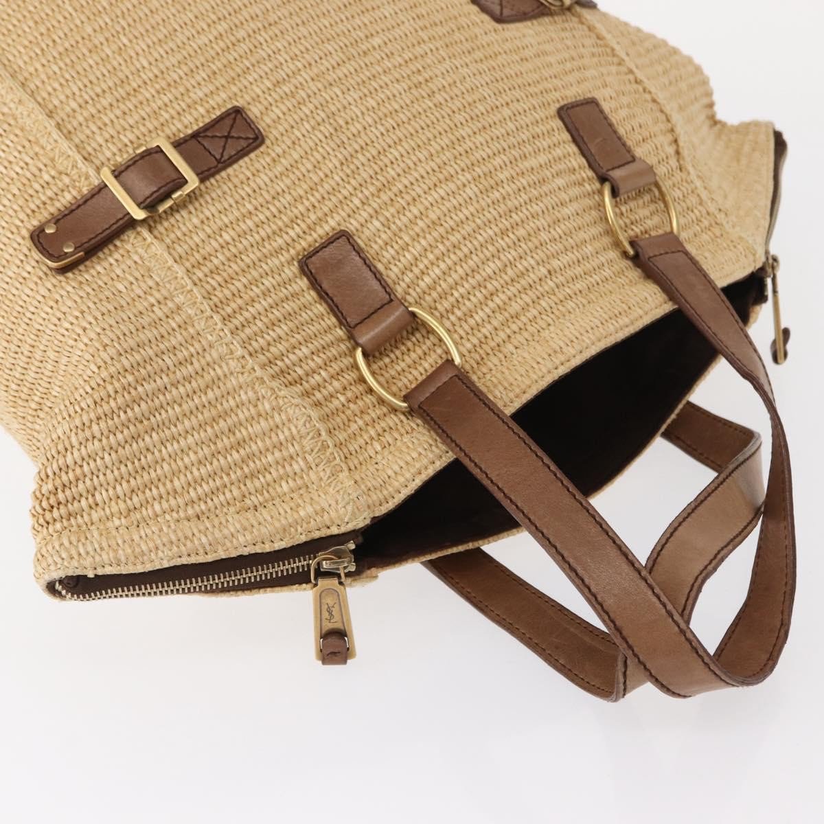 Saint Laurent Saint Laurent Downtown Tote Raffia Large Beige