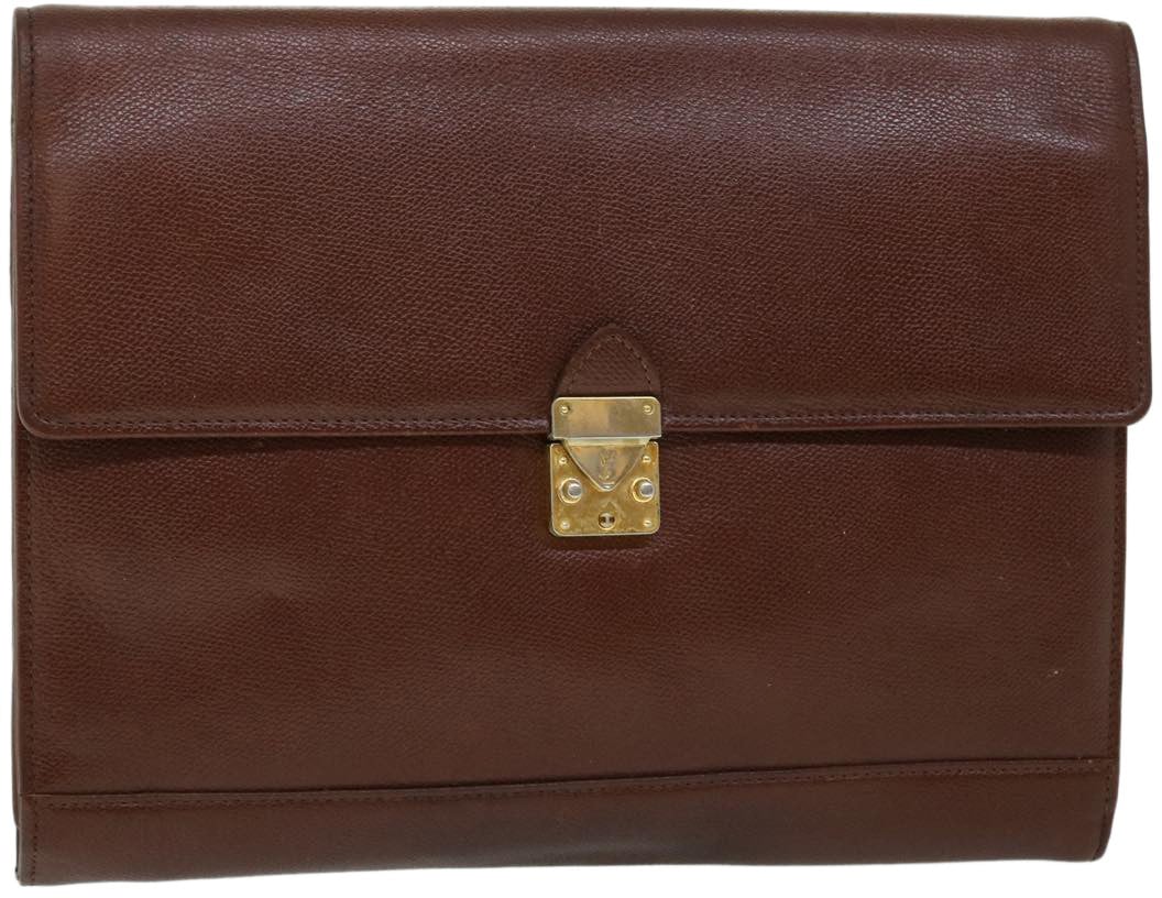 Saint Laurent Saint Laurent Vintage Flap Document Holder Leather Bruin