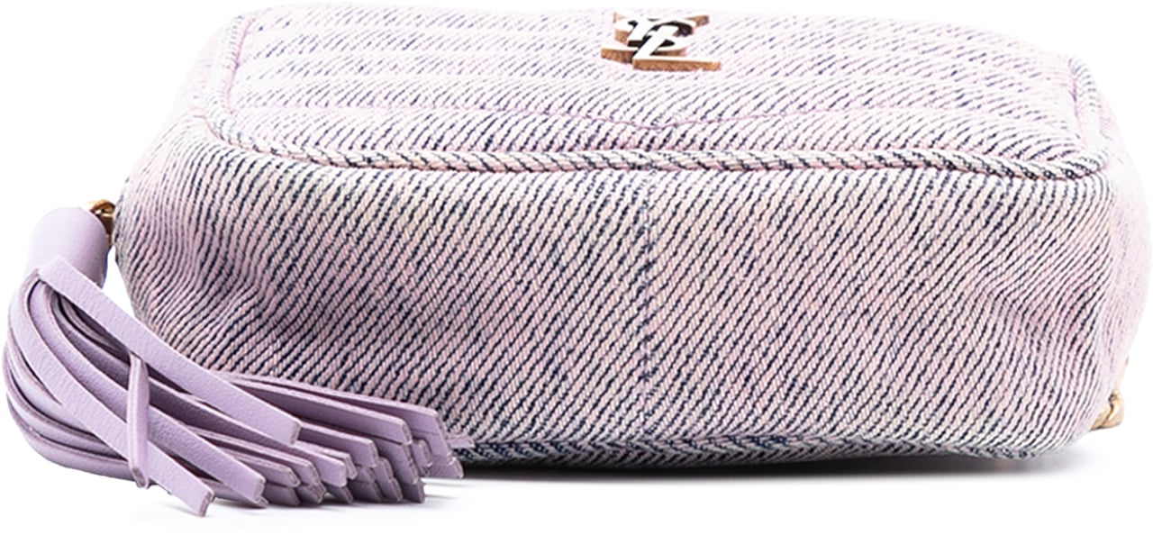 Saint Laurent Baby Matelasse Denim Monogram Lou Camera Bag Paars