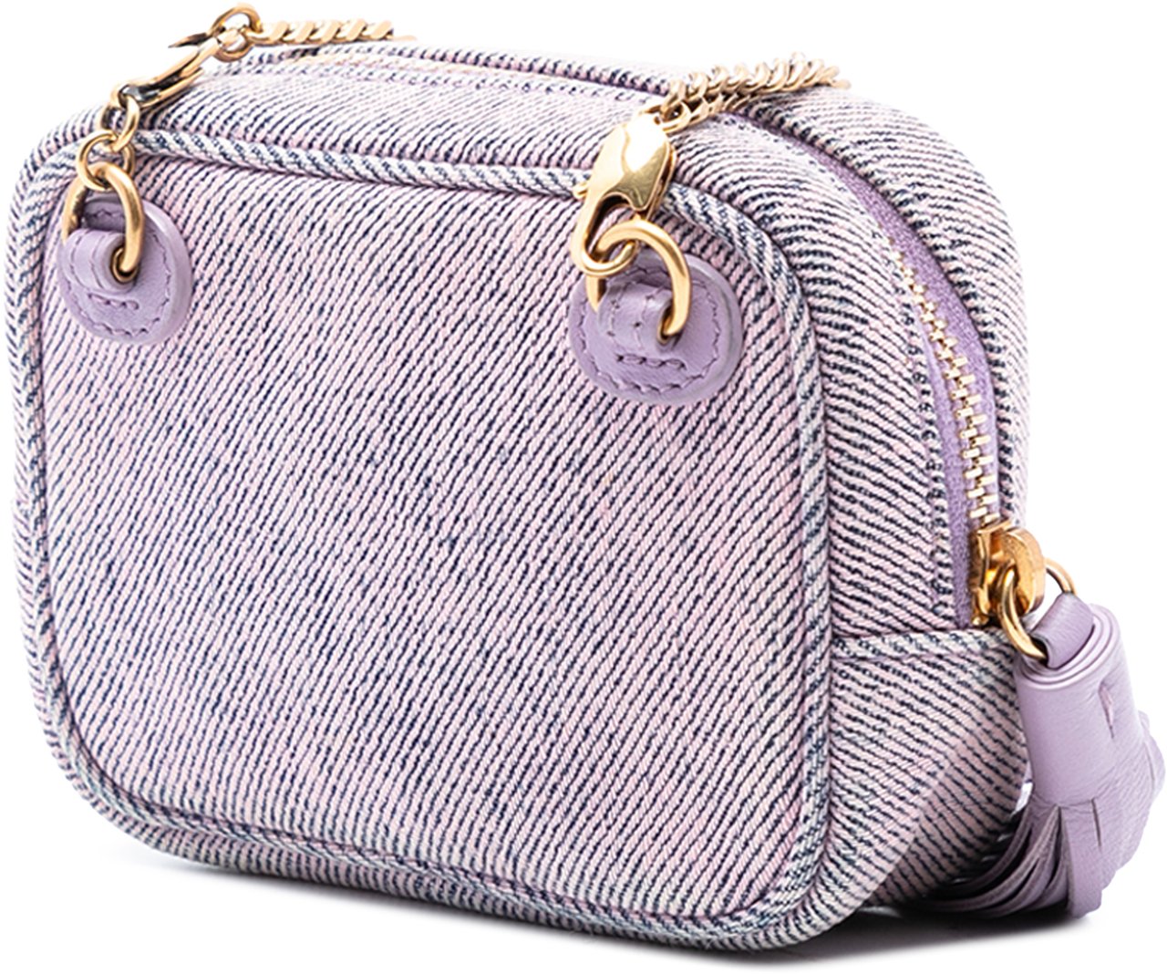 Saint Laurent Baby Matelasse Denim Monogram Lou Camera Bag Paars