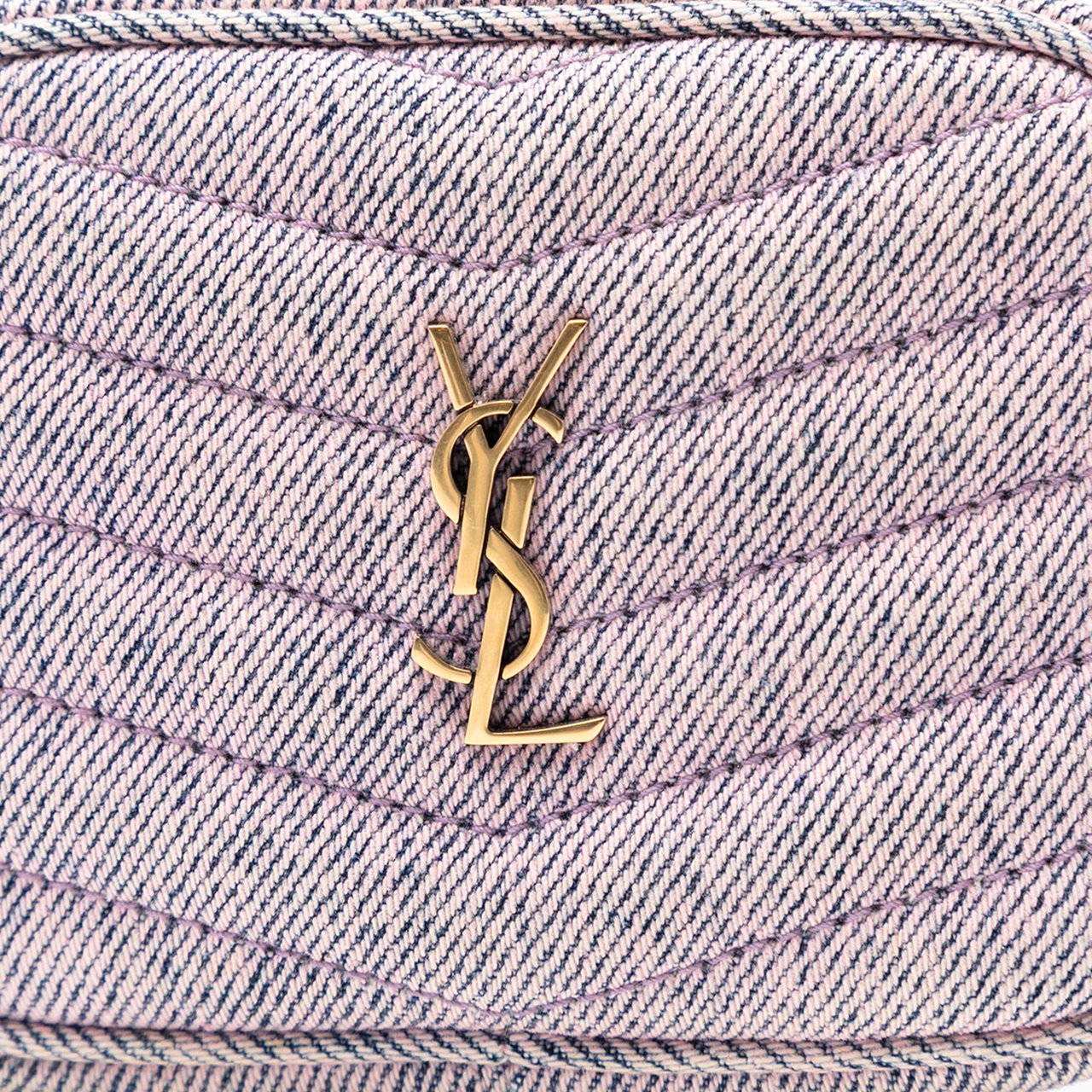 Saint Laurent Baby Matelasse Denim Monogram Lou Camera Bag Paars