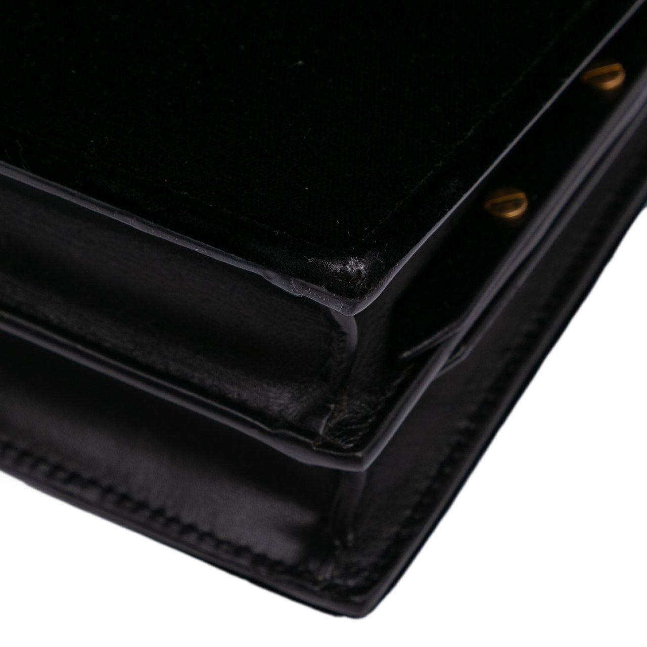 Saint Laurent Velvet Monogram Cassandra Clasp Bag Zwart