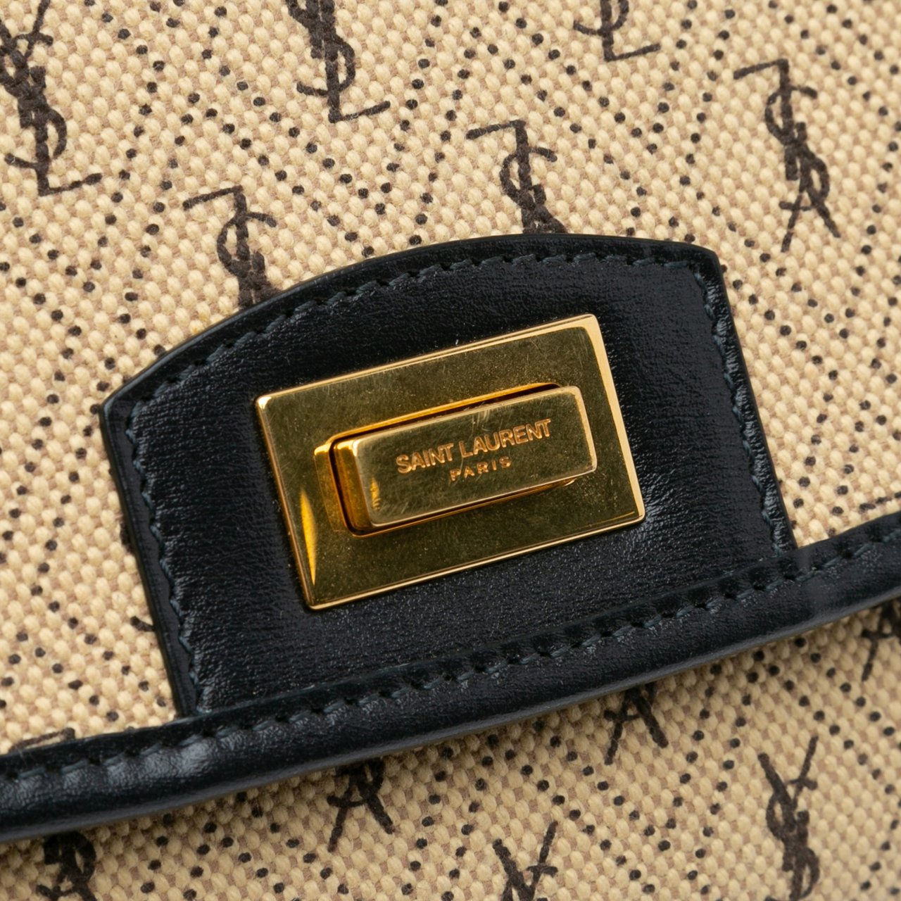 Saint Laurent Medium Canvas Monogram All Over Crossbody Bruin