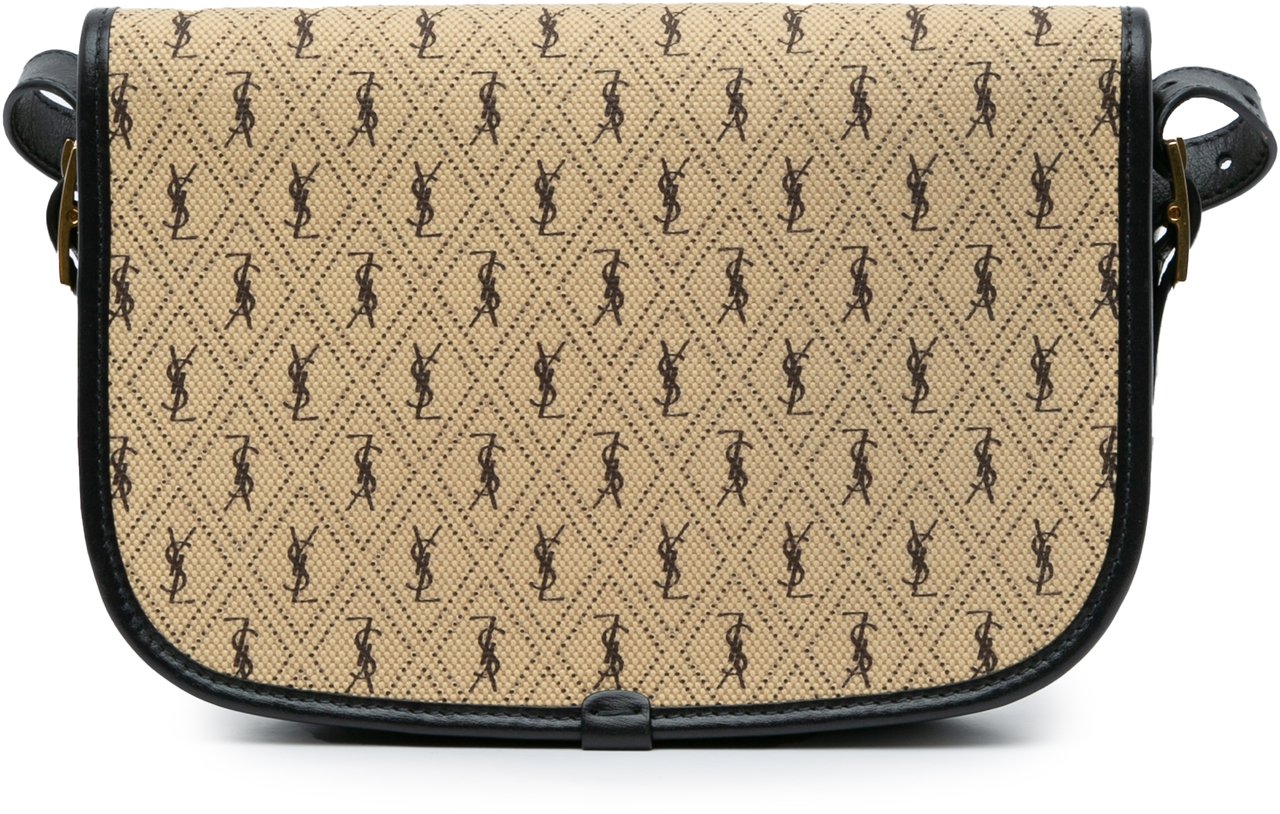 Saint Laurent Medium Canvas Monogram All Over Crossbody Bruin