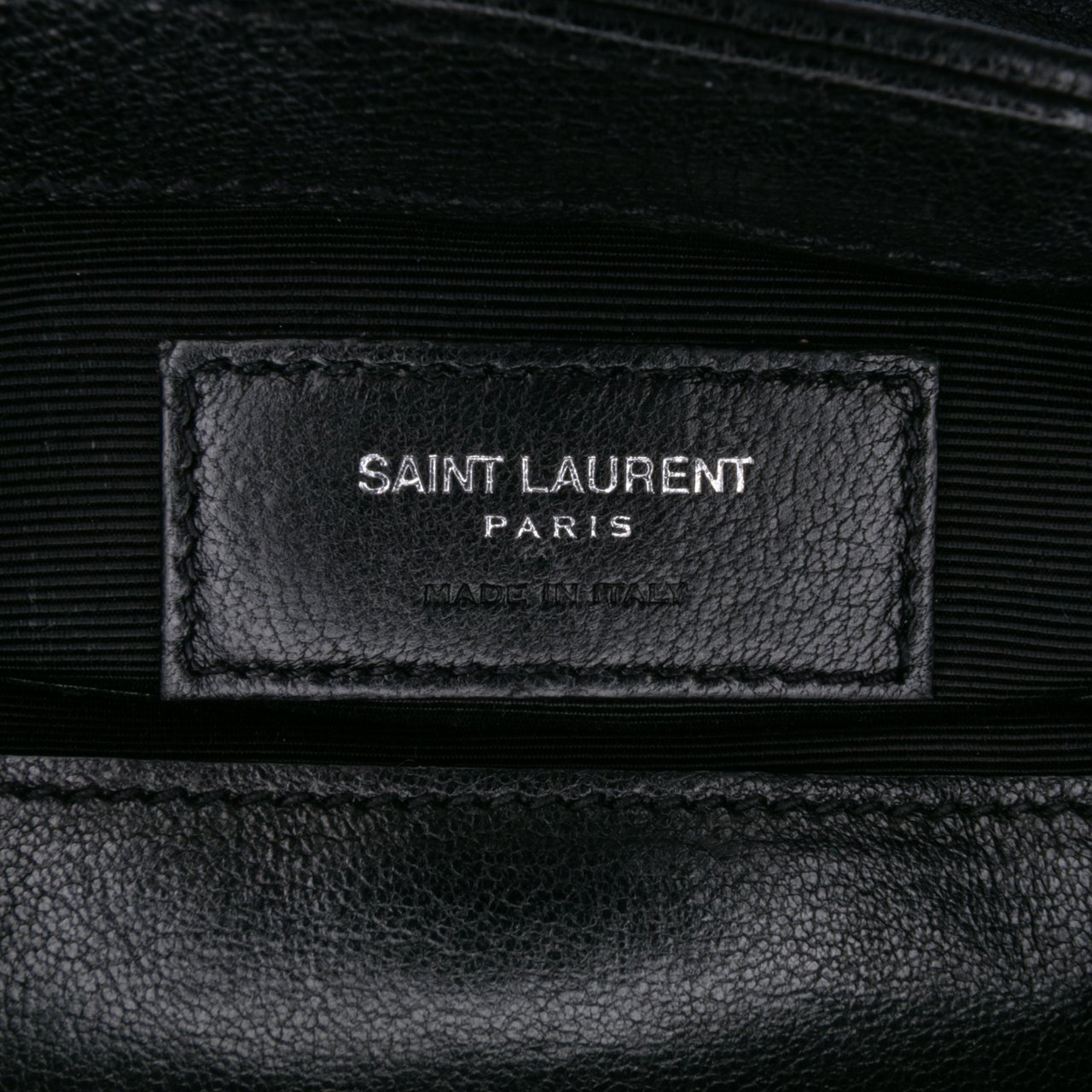 Saint Laurent Mini Chevron Sheepskin Monogram College Satchel Zwart