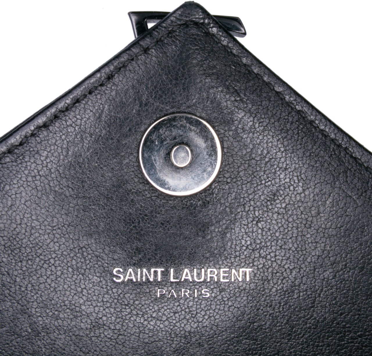 Saint Laurent Mini Chevron Sheepskin Monogram College Satchel Zwart
