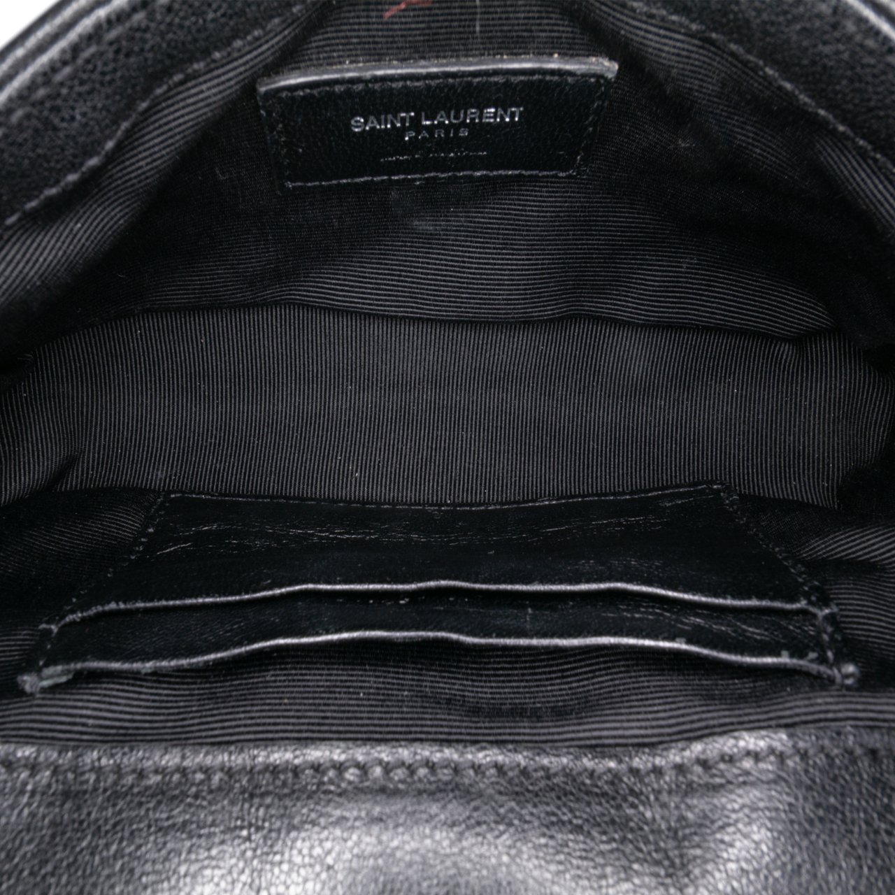 Saint Laurent Mini Chevron Sheepskin Monogram College Satchel Zwart