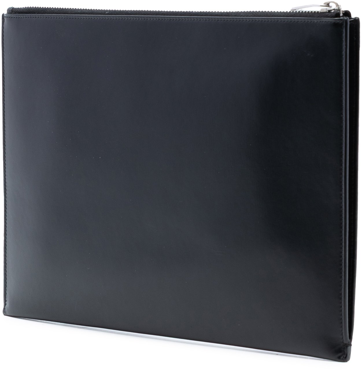 Saint Laurent Leather Monogram Ipad Case Zwart