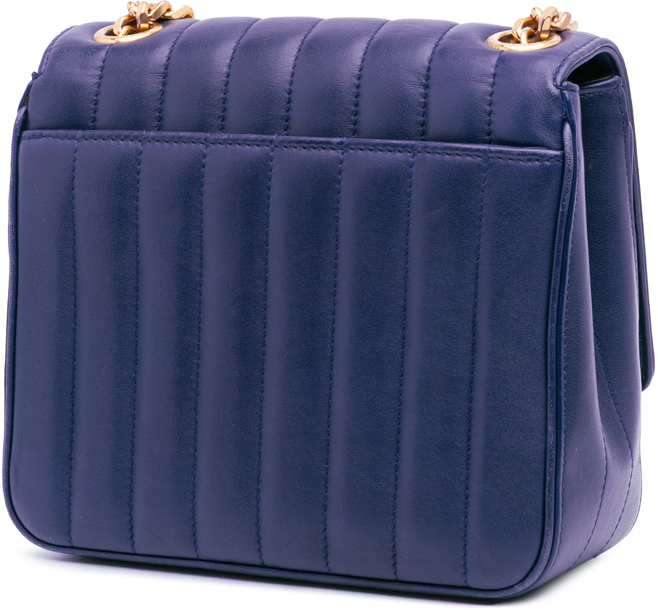 Saint Laurent Medium Lambskin Monogram Vicky Chain Bag Blauw