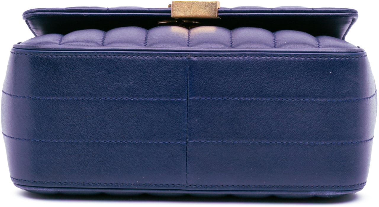 Saint Laurent Medium Lambskin Monogram Vicky Chain Bag Blauw
