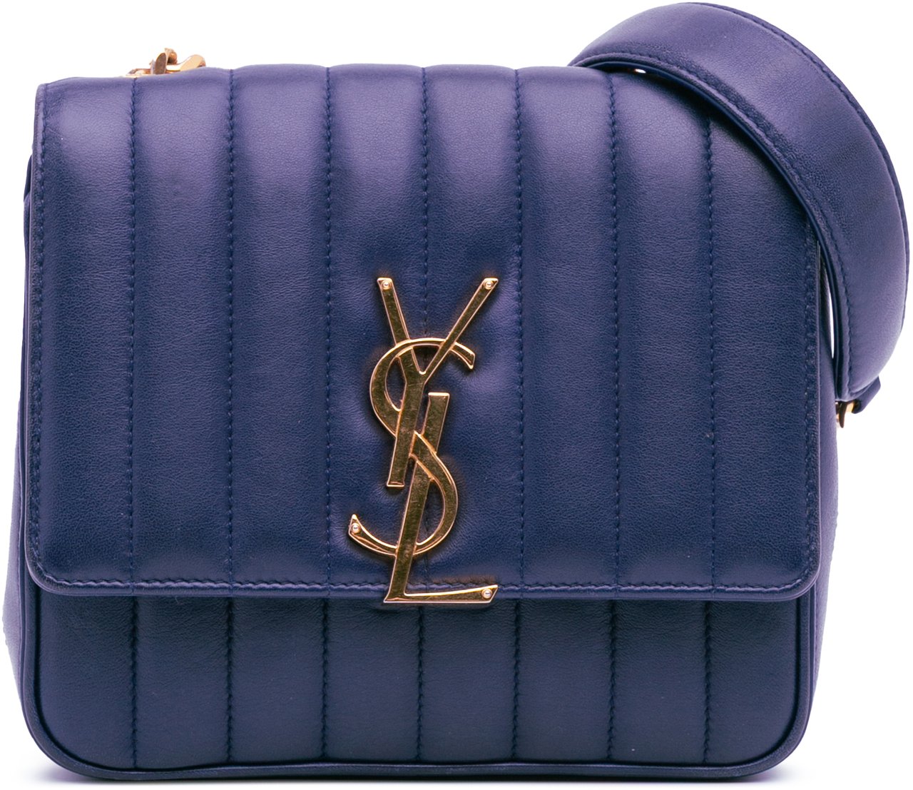 Saint Laurent Medium Lambskin Monogram Vicky Chain Bag Blauw