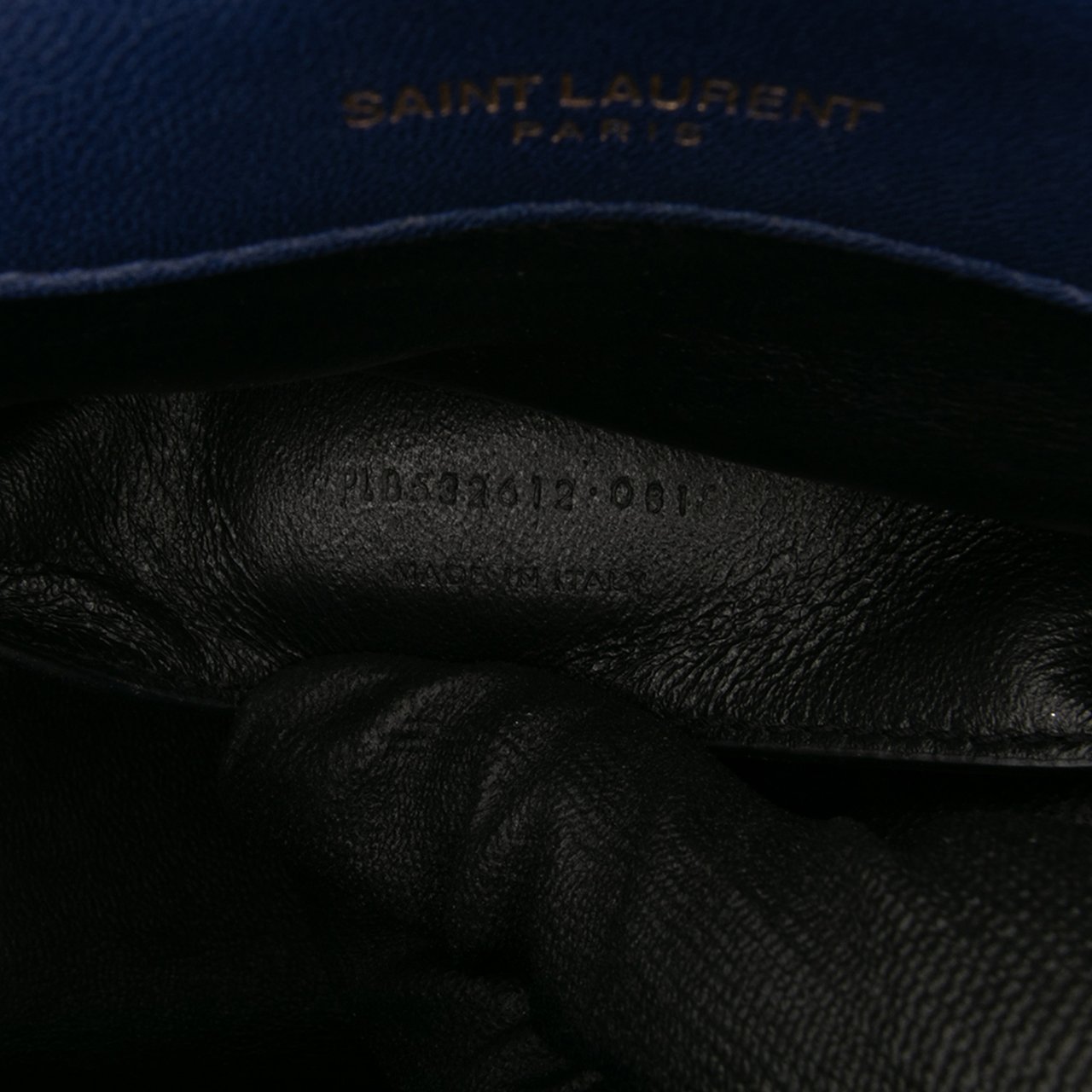 Saint Laurent Medium Lambskin Monogram Vicky Chain Bag Blauw