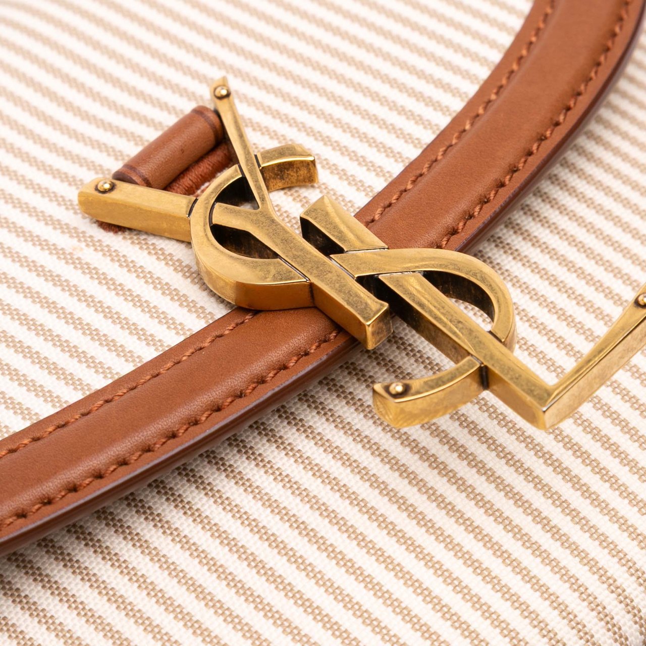 Saint Laurent Small Canvas Kaia Crossbody Bruin