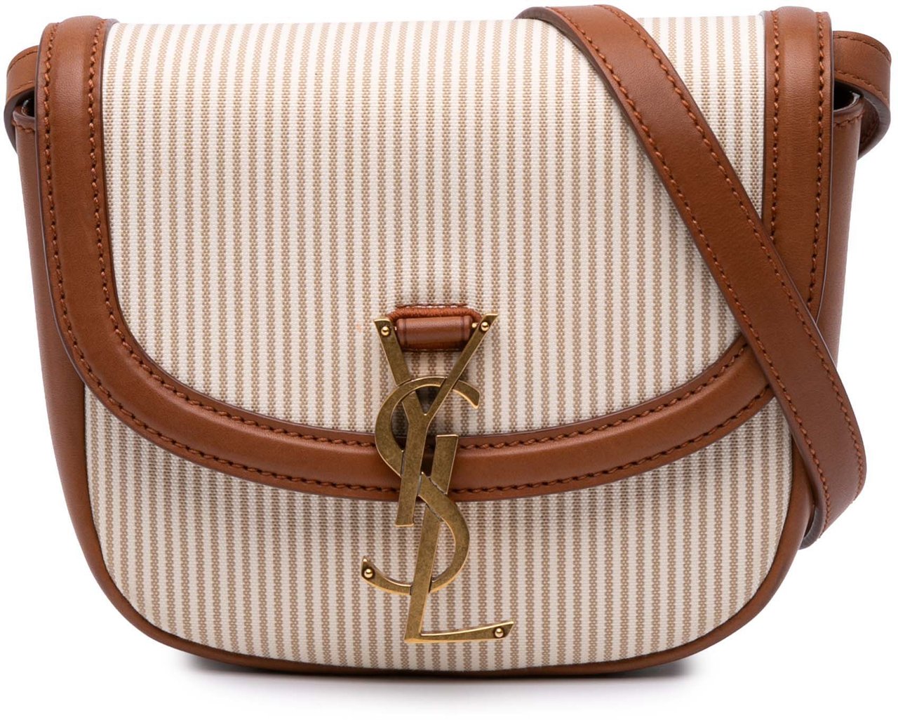 Saint Laurent Small Canvas Kaia Crossbody Bruin