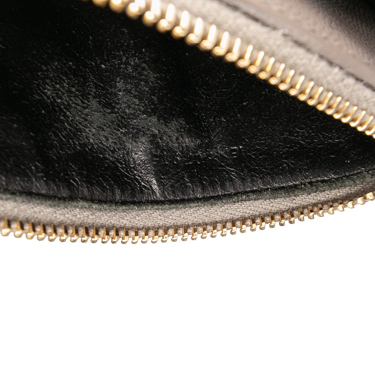 Saint Laurent Grain De Poudre Chevron Monogram Fragments Zippered Card Case Grijs