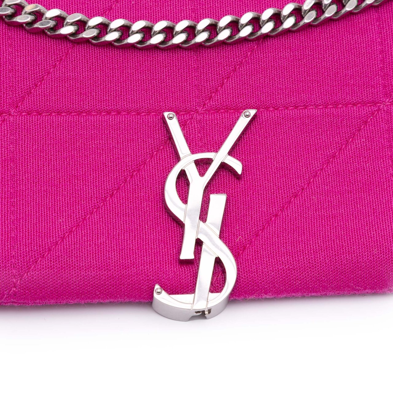 Saint Laurent Medium Jersey Wool Patchwork Jamie Crossbody Roze
