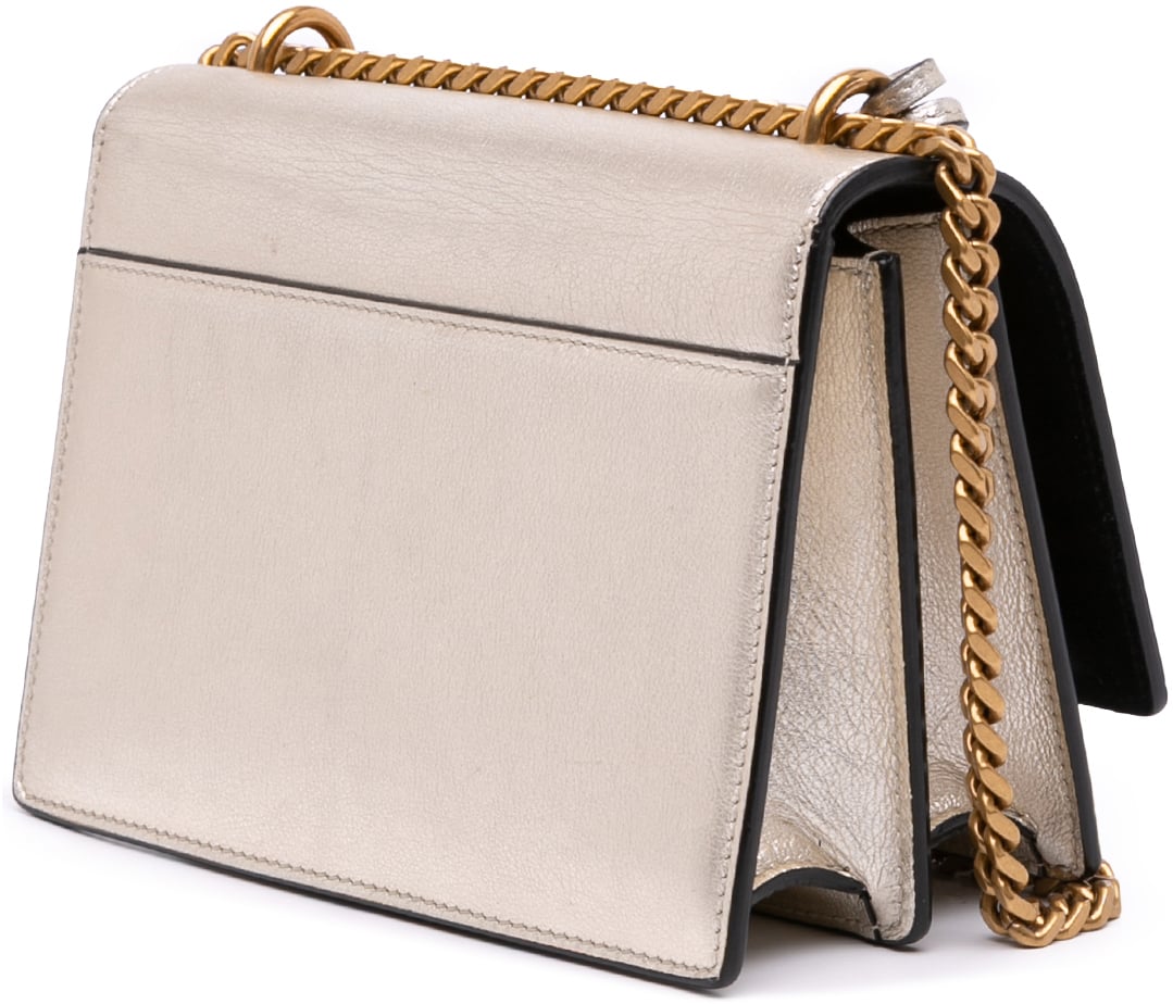 Saint Laurent Small Metallic Calfskin Monogram Sunset Crossbody Goud