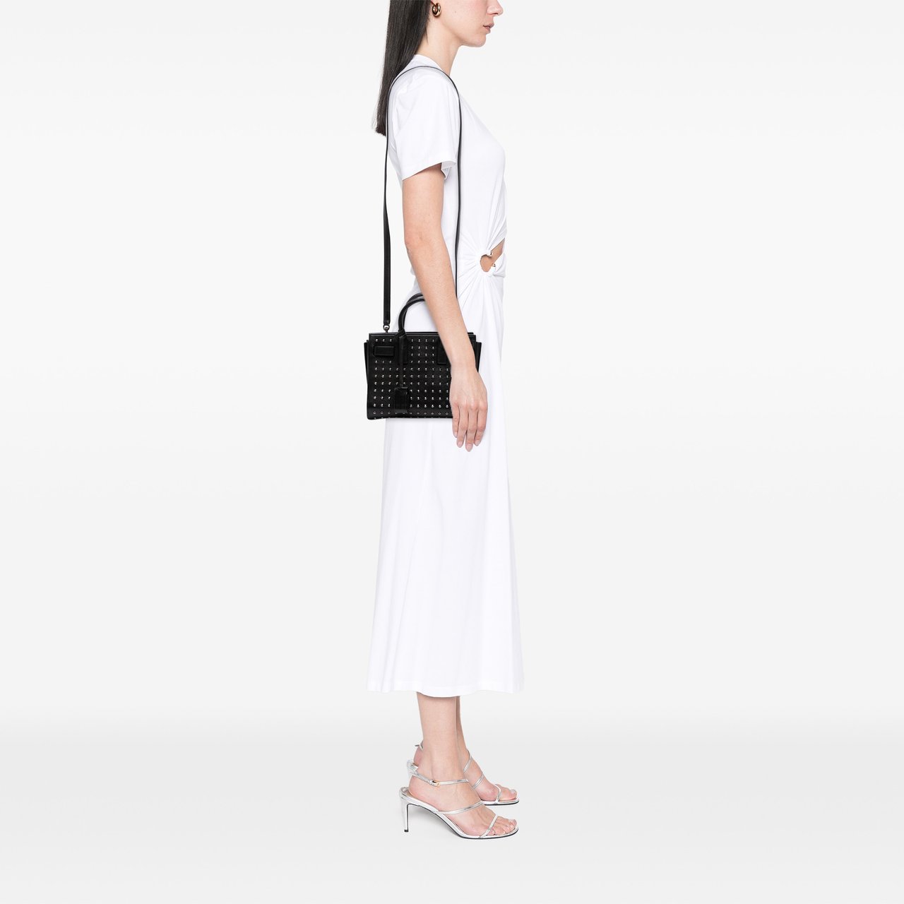 Saint Laurent Nano Studded Leather Sac de Jour Satchel Zwart