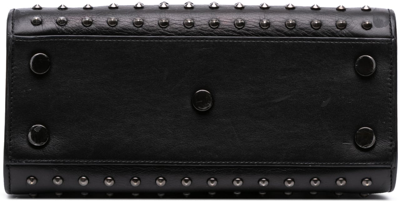 Saint Laurent Nano Studded Leather Sac de Jour Satchel Zwart