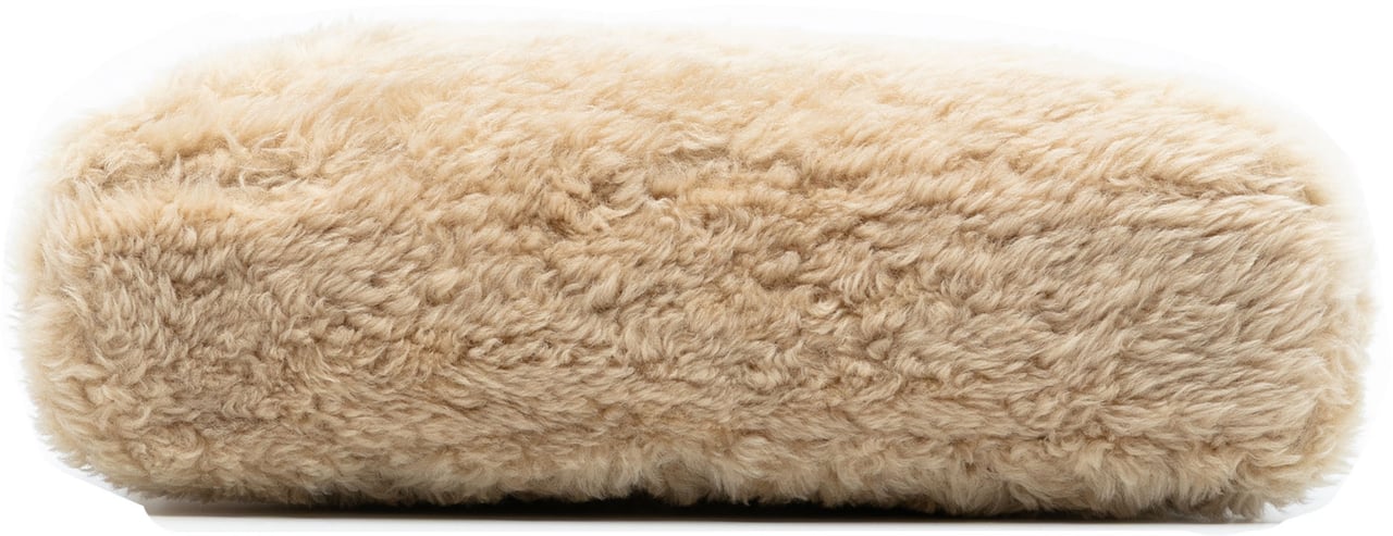 Saint Laurent Quilted Shearling Sade Puffer Envelope Clutch Bruin