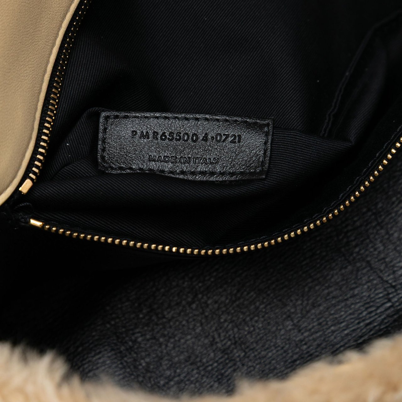 Saint Laurent Quilted Shearling Sade Puffer Envelope Clutch Bruin