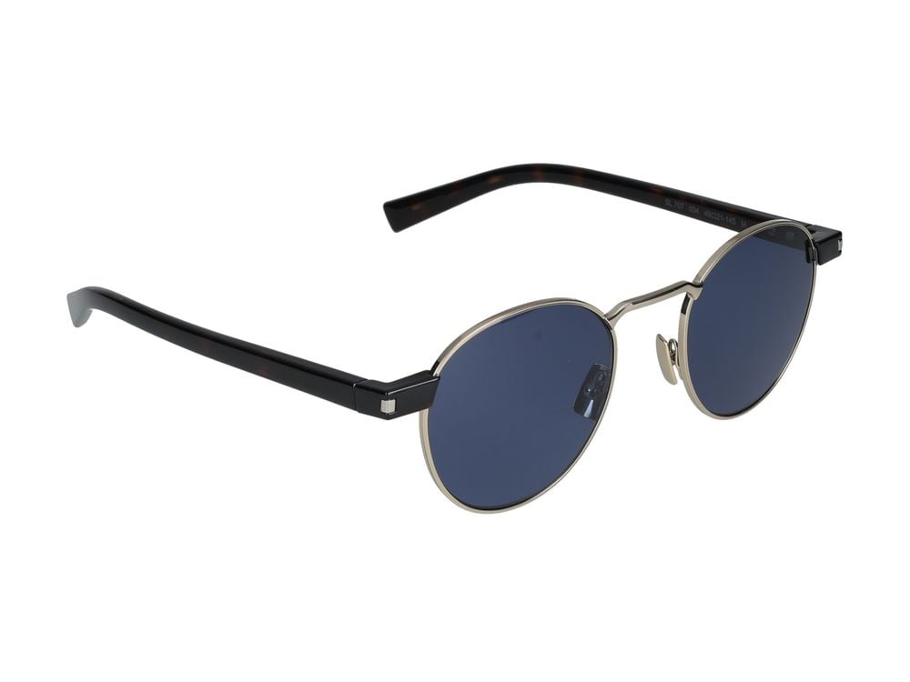 Saint Laurent Gold Gold Metal Frame Round Sunglasses Grijs